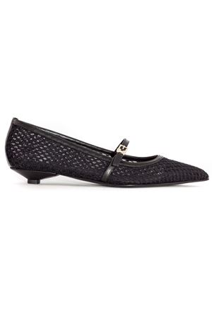 Ballerina in perforated black fabric SERGIO LEVANTESI | FLORANERO